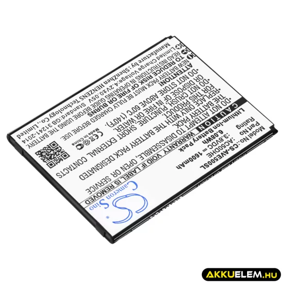 Utángyártott Archos mobil Li-ion akkumulátor 3.8V 1600mAh AC50DHE - CameronSino