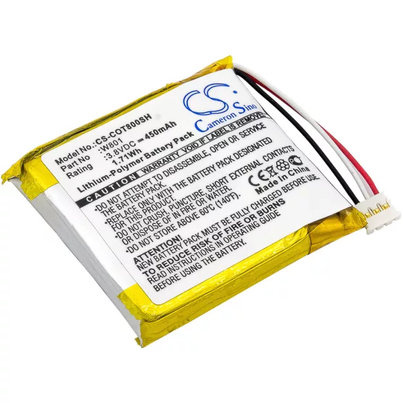 Utángyártott Codio Okosóra Li-Polymer akkumulátor 3.8V 450mAh W801 - CameronSino
