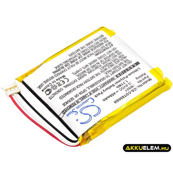 Utángyártott Codio Okosóra Li-Polymer akkumulátor 3.8V 450mAh W801 - CameronSino