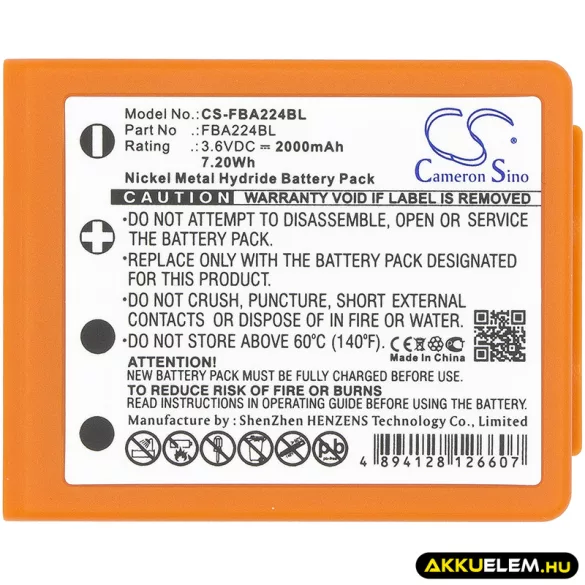 Utángyártott HBC Daru távirányító Ni-MH akkumulátor 3.6V 2000mAh BA223000, BA223030 NARANCS - CameronSino
