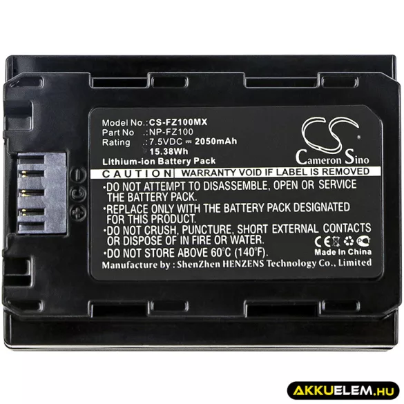 Utángyártott Sony Kamera Li-ion akkumulátor 7.5V 2050mAh NP-FZ100 - CameronSino