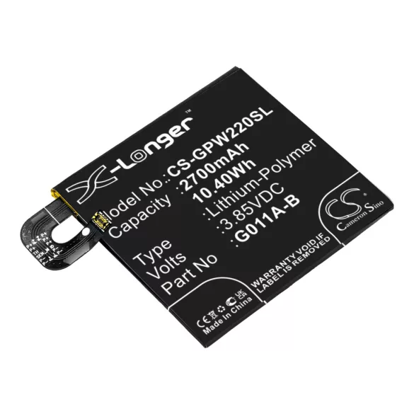 Utángyártott Google mobil Li-Polymer akkumulátor 3.85V 2700mAh G011A-B, 35H00272-01M - CameronSino