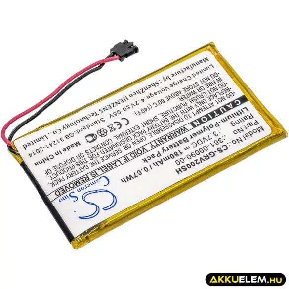 Utángyártott Garmin Okosóra Li-Polymer akkumulátor 3.7V 180mAh 361-00090-00 - CameronSino