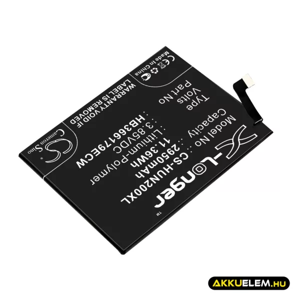 Utángyártott Huawei mobil Li-Polymer akkumulátor 3.85V 2950mAh HB366179ECW - CameronSino
