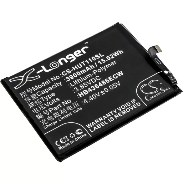 Utángyártott Huawei mobil Li-Polymer akkumulátor 3.85V 3900mAh HB436486ECW - CameronSino