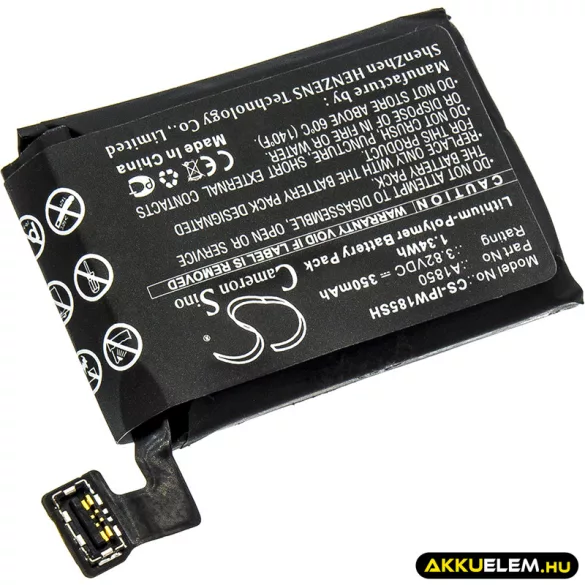 Utángyártott Apple Okosóra Li-Polymer akkumulátor 3.82V 350mAh A1850 - CameronSino
