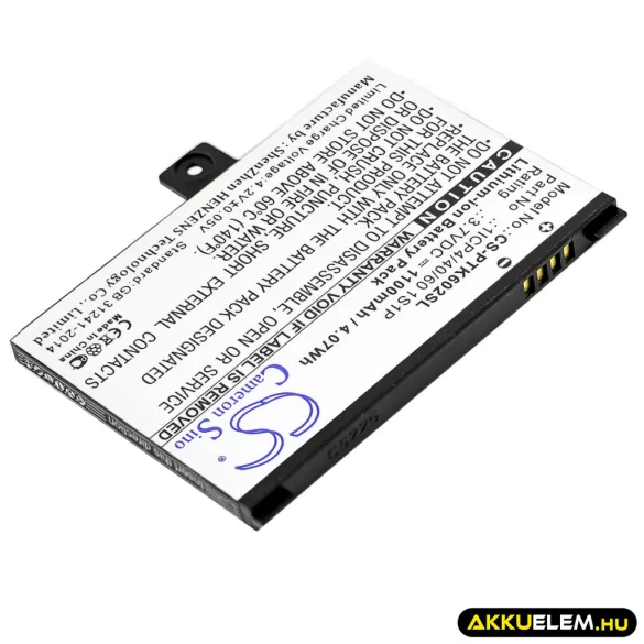 Utángyártott Pocketbook E-könyv Li-ion akkumulátor 3.7V 1100mAh 1ICP4/40/60 1S1P - CameronSino