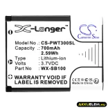 Utángyártott Panasonic Vezeték nélküli fejhallgató Li-ion akkumulátor 3.7V 700mAh WX-SB100 - CameronSino