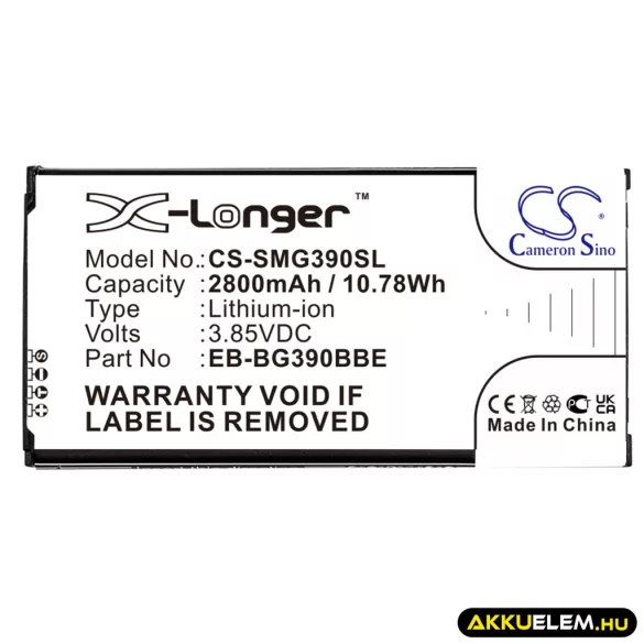Utángyártott Samsung mobil Li-ion akkumulátor 3.85V 2800mAh EB-BG390BBE, EB-BG390BBEGWW - CameronSino