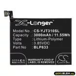 Utángyártott OnePlus mobil Li-Polymer akkumulátor 3.85V 3000mAh BLP633 - CameronSino