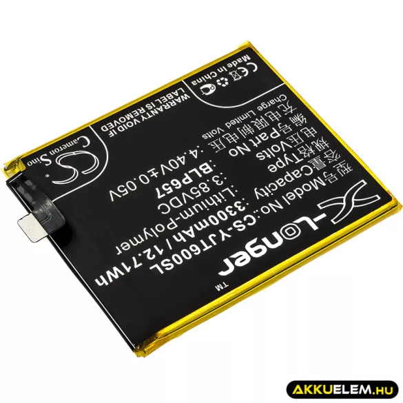 Utángyártott OnePlus mobil Li-Polymer akkumulátor 3.85V 3300mAh BLP657 - CameronSino