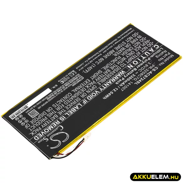 Utángyártott Acer Tablet Li-Polymer akkumulátor 3.8V 3300mAh 141007, KT.0010N.001 - CameronSino