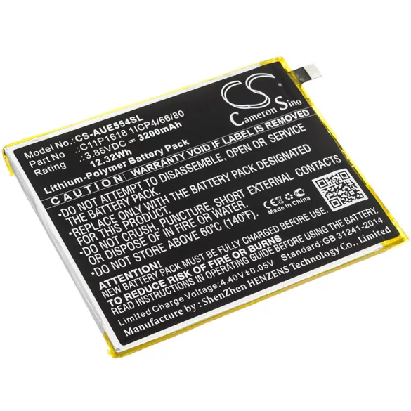 Utángyártott Asus mobil Li-Polymer akkumulátor 3.85V 3200mAh C11P1618 1ICP4/66/80 - CameronSino