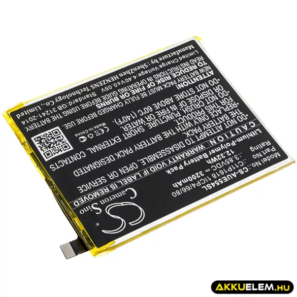 Utángyártott Asus mobil Li-Polymer akkumulátor 3.85V 3200mAh C11P1618 1ICP4/66/80 - CameronSino