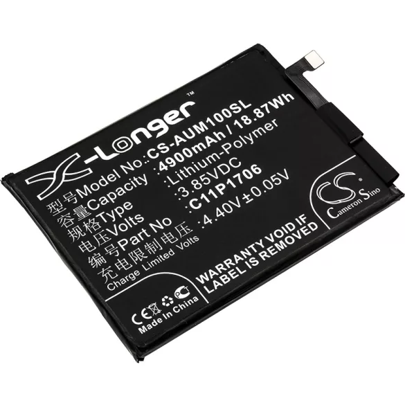 Utángyártott Asus mobil Li-Polymer akkumulátor 3.85V 4900mAh 0B200-02870200, C11P1706 (1ICP5/65/87) - CameronSino