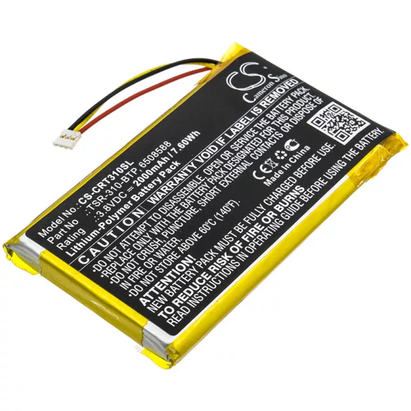 Utángyártott Crestron Távirányító Li-Polymer akkumulátor 3.8V 2000mAh TSR-310-BTP, 6508588 - CameronSino