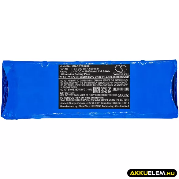 Utángyártott Crestron Távirányító Li-ion akkumulátor 3.7V 10000mAh TST-902-BTP, 6504581 - CameronSino