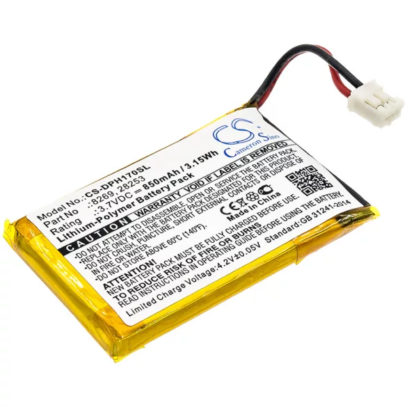 Utángyártott Marmitek biztonsági kamera Li-Polymer akkumulátor 3.7V 850mAh 8269, 28253 - CameronSino