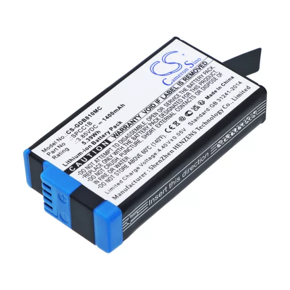Utángyártott GoPro Kamera Li-ion akkumulátor 3.85V 1400mAh SPCC1B, 601-26762-000 - CameronSino