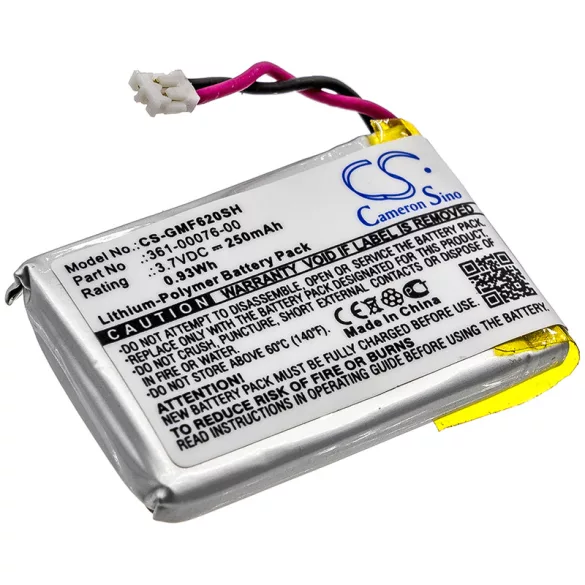 Utángyártott Garmin Okosóra Li-Polymer akkumulátor 3.7V 250mAh 361-00076-00 - CameronSino
