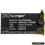 Utángyártott Google mobil Li-Polymer akkumulátor 3.85V 3600mAh G020J-B - CameronSino