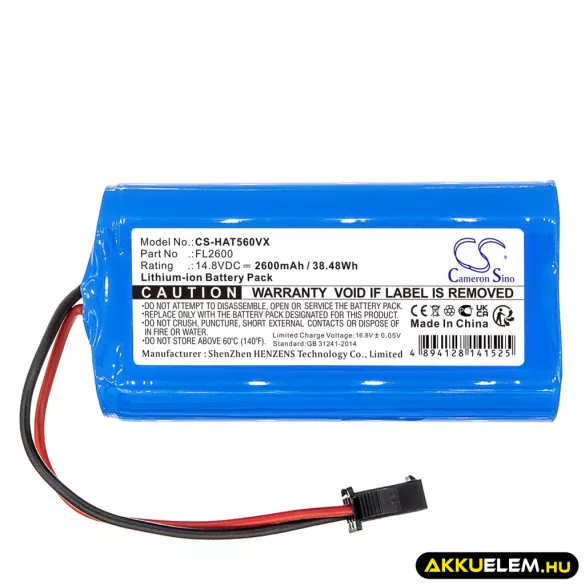 Utángyártott Haier porszívó Li-ion akkumulátor 14.8V 2600mAh FL2600 - CameronSino