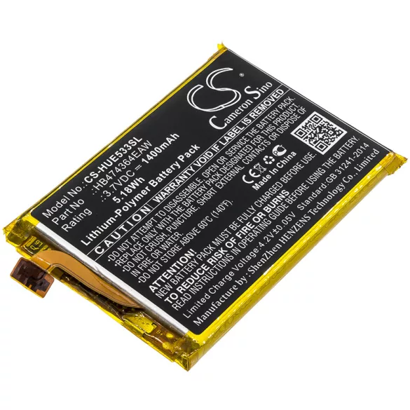 Utángyártott Huawei Hotspot Li-Polymer akkumulátor 3.7V 1400mAh HB474364EAW - CameronSino