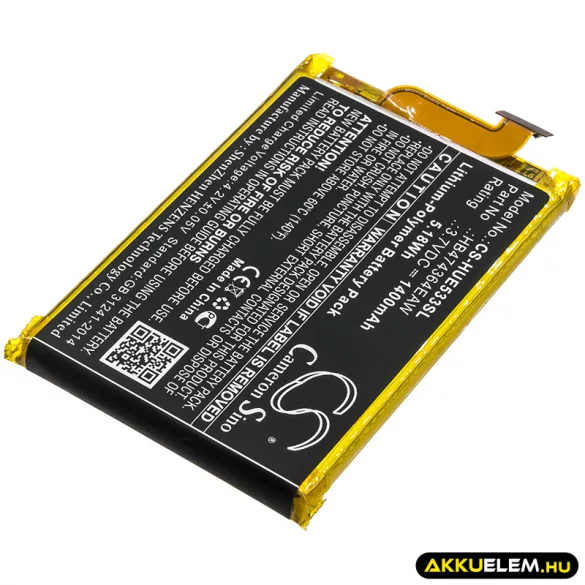 Utángyártott Huawei Hotspot Li-Polymer akkumulátor 3.7V 1400mAh HB474364EAW - CameronSino