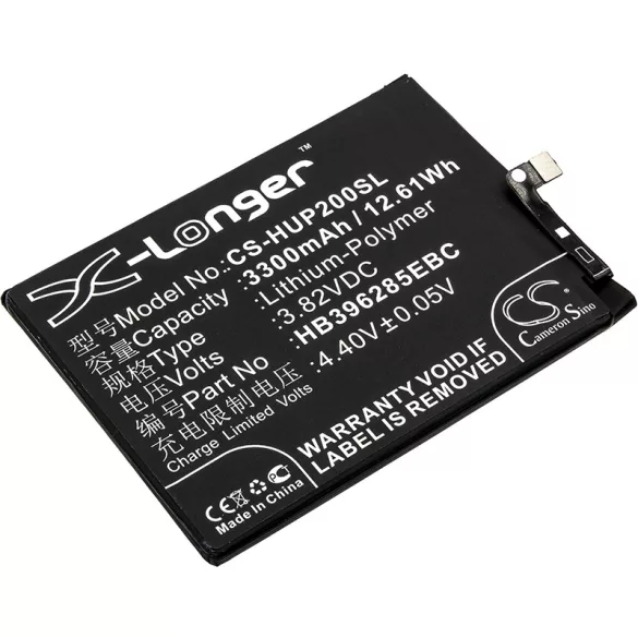 Utángyártott Huawei mobil Li-Polymer akkumulátor 3.82V 3300mAh HB396285EBC, HB396285ECW - CameronSino