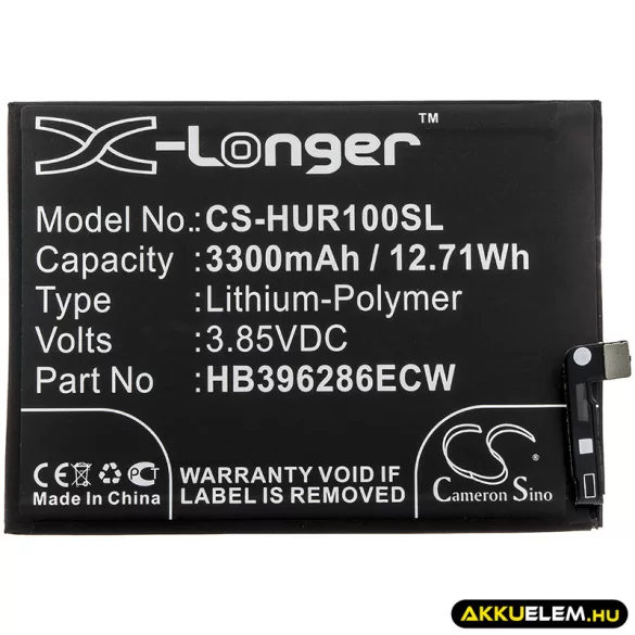 Utángyártott Huawei mobil Li-Polymer akkumulátor 3.85V 3300mAh HB396286ECW - CameronSino