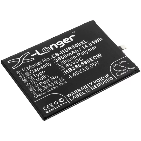 Utángyártott Huawei mobil Li-Polymer akkumulátor 3.85V 3650mAh HB386590ECW - CameronSino