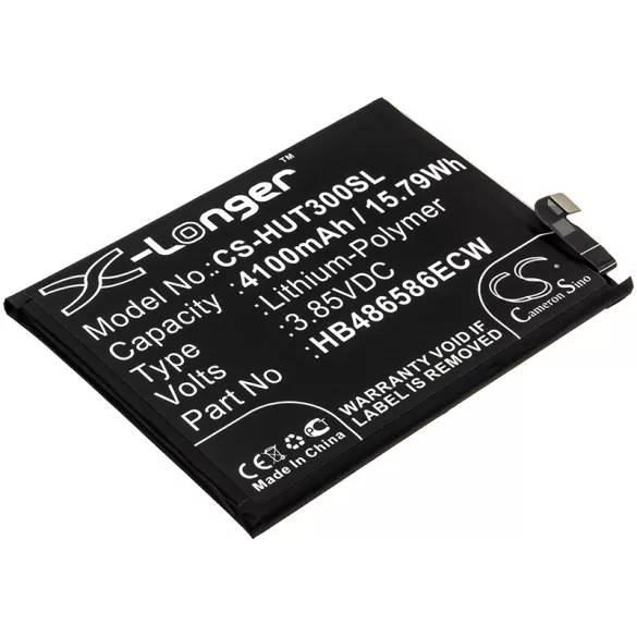 Utángyártott Huawei mobil Li-Polymer akkumulátor 3.85V 4100mAh HB486586ECW - CameronSino