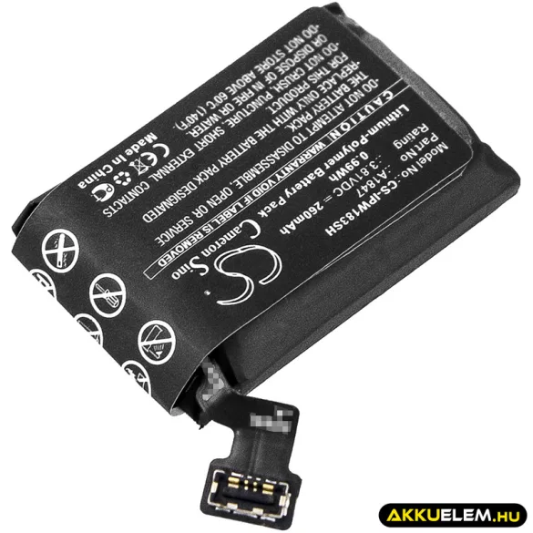Utángyártott Apple Okosóra Li-Polymer akkumulátor 3.81V 260mAh A1847 - CameronSino