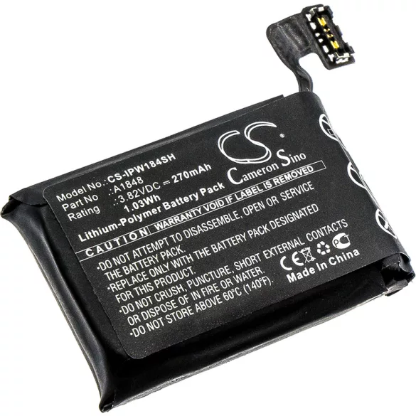 Utángyártott Apple Okosóra Li-Polymer akkumulátor 3.82V 270mAh A1848 - CameronSino