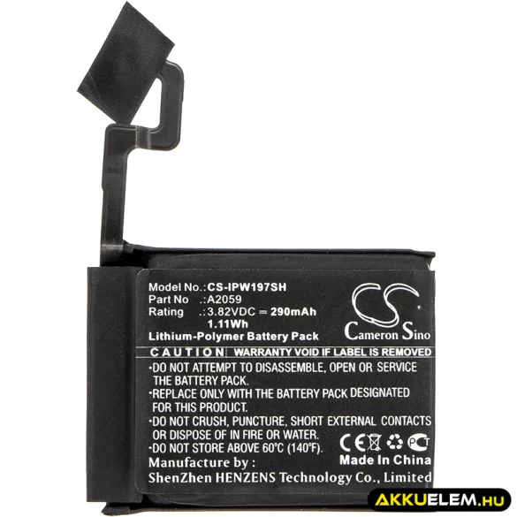 Utángyártott Apple Okosóra Li-Polymer akkumulátor 3.82V 290mAh A2059 - CameronSino