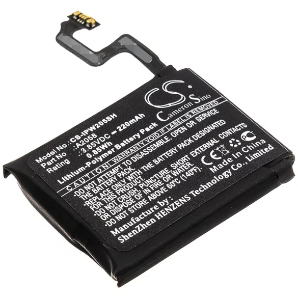 Utángyártott Apple Okosóra Li-Polymer akkumulátor 3.85V 220mAh A2058 - CameronSino