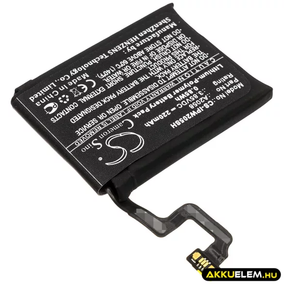 Utángyártott Apple Okosóra Li-Polymer akkumulátor 3.85V 220mAh A2058 - CameronSino