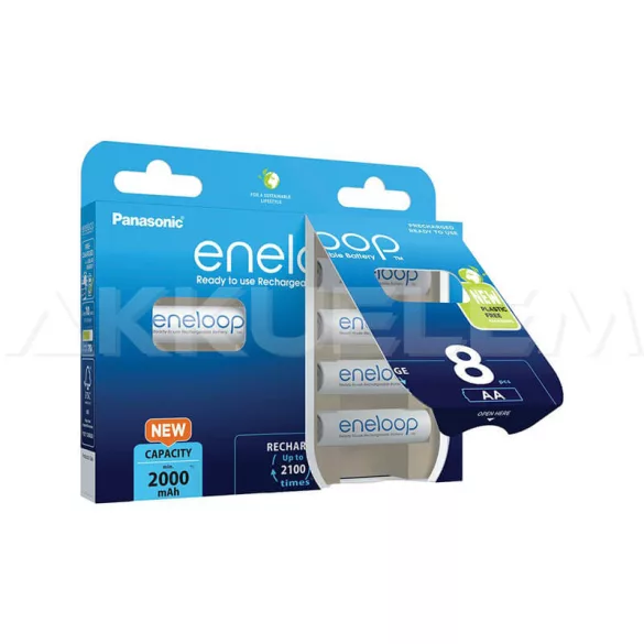 Eneloop AA 2000mAh NiMh akku (8db/csomag ár/csomag) fehér (nem bontható)