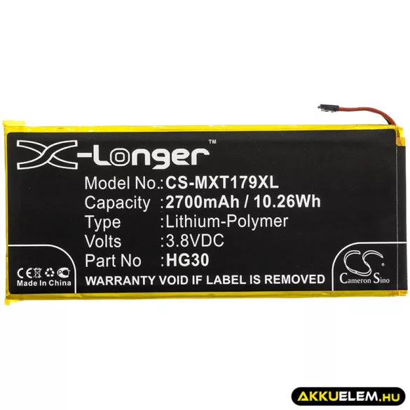Utángyártott Motorola mobil Li-Polymer akkumulátor 3.8V 2700mAh HG30 - CameronSino