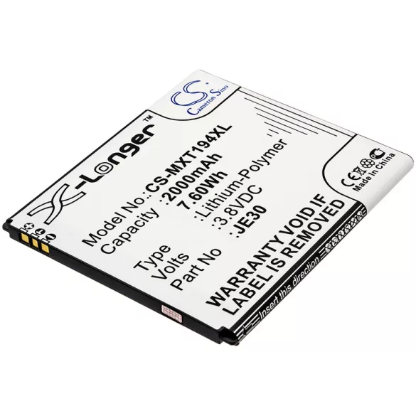 Utángyártott Motorola mobil Li-Polymer akkumulátor 3.8V 2000mAh JE30 - CameronSino
