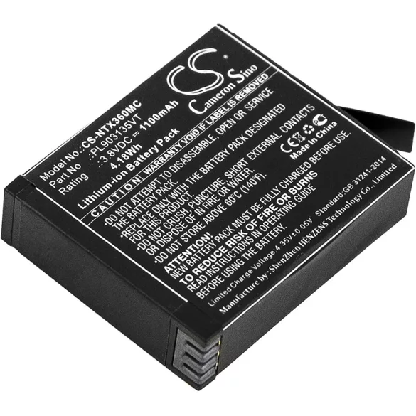Utángyártott Insta360 Kamera Li-ion akkumulátor 3.8V 1100mAh PL903135VT, PL903135VT-S01 - CameronSino