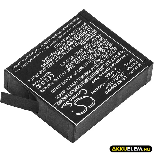 Utángyártott Insta360 Kamera Li-ion akkumulátor 3.8V 1100mAh PL903135VT, PL903135VT-S01 - CameronSino