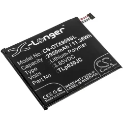   Utángyártott Alcatel mobil Li-Polymer akkumulátor 3.85V 2950mAh TLp030JC, CAC3000034CC - CameronSino