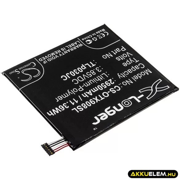 Utángyártott Alcatel mobil Li-Polymer akkumulátor 3.85V 2950mAh TLp030JC, CAC3000034CC - CameronSino