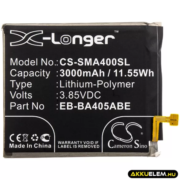 Utángyártott Samsung mobil Li-Polymer akkumulátor 3.85V 3000mAh EB-BA405ABE, GH82-19582A - CameronSino