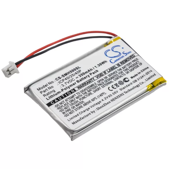 Utángyártott Sena Vezeték nélküli fejhallgató Li-Polymer akkumulátor 3.7V 350mAh ICP40/25/40P - CameronSino