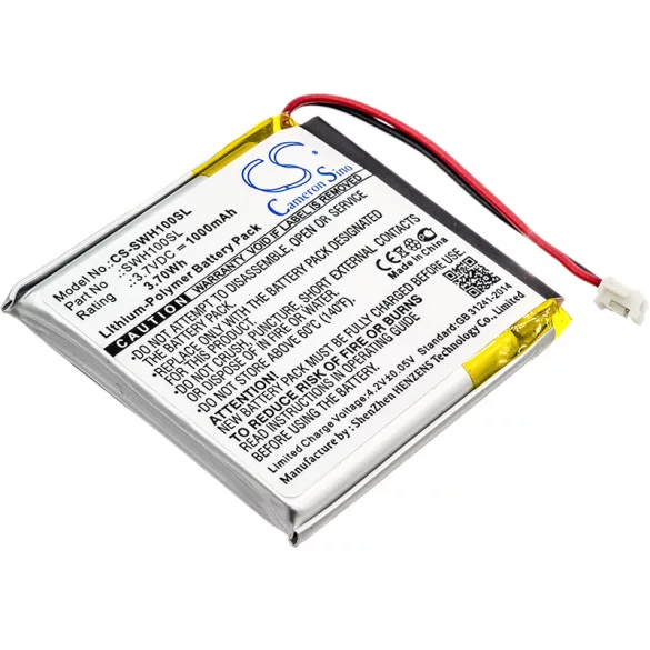 Utángyártott Sony Vezeték nélküli fejhallgató Li-Polymer akkumulátor 3.7V 1000mAh 1588-0911, LIS1662HNPC - CameronSino
