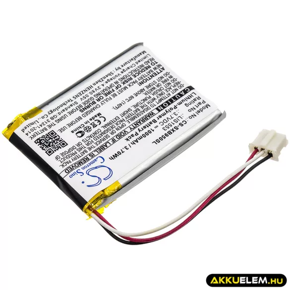 Utángyártott Sony hangszóró Li-Polymer akkumulátor 3.7V 1000mAh LIS1553(SY6) - CameronSino