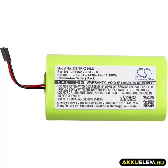 Utángyártott Trelock kézilámpa Li-ion akkumulátor 3.7V 4400mAh 18650-22PM 2P1S - CameronSino