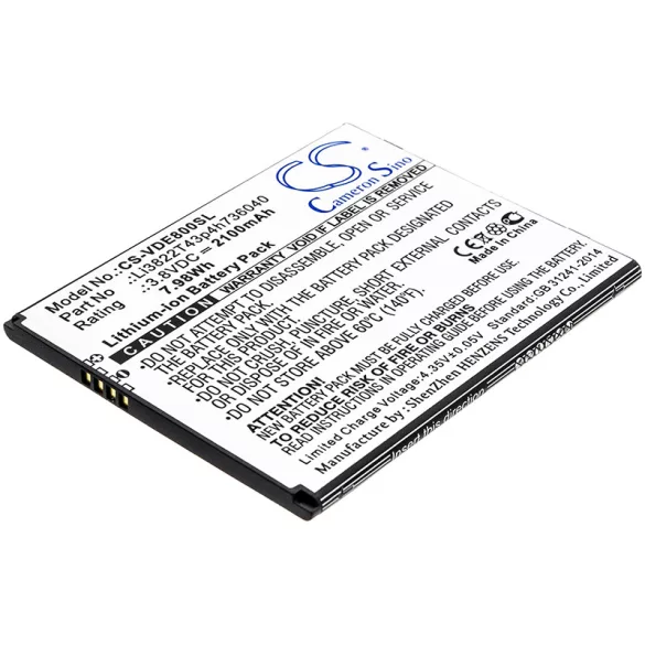 Utángyártott Vodafone mobil Li-ion akkumulátor 3.8V 2100mAh Li3822T43p4h736040 - CameronSino